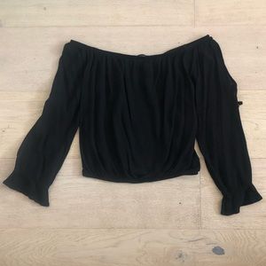 black off the shoulder shirt